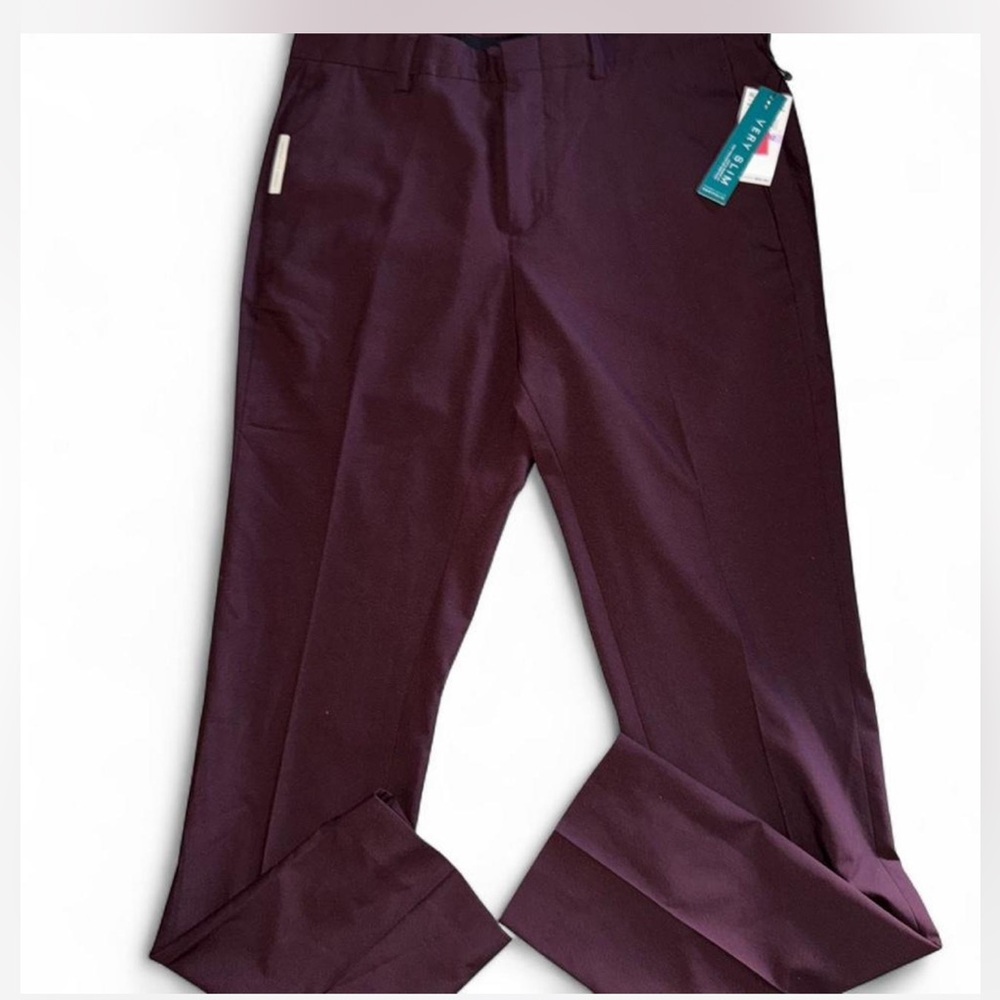 Perry Ellis Men's Dress Pants in Burgundy